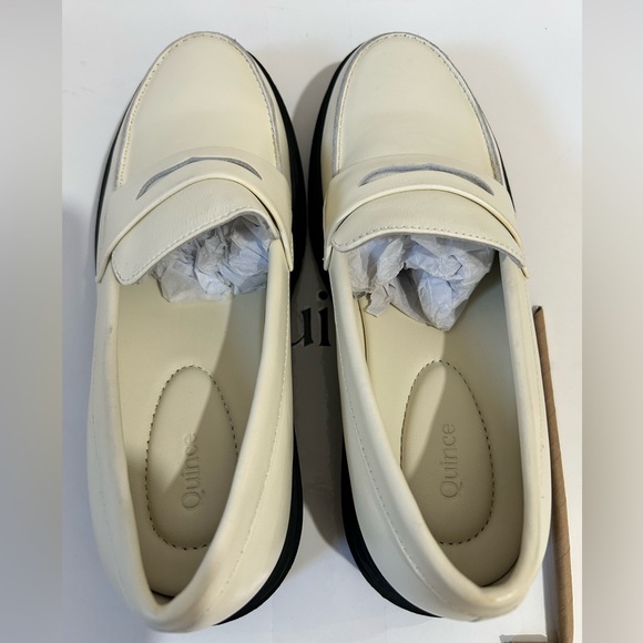 Quince Italian Leather Lug Sole Loafer Bone Cream Women's Sizes 7 and 8 NEW - Picture 6 of 12